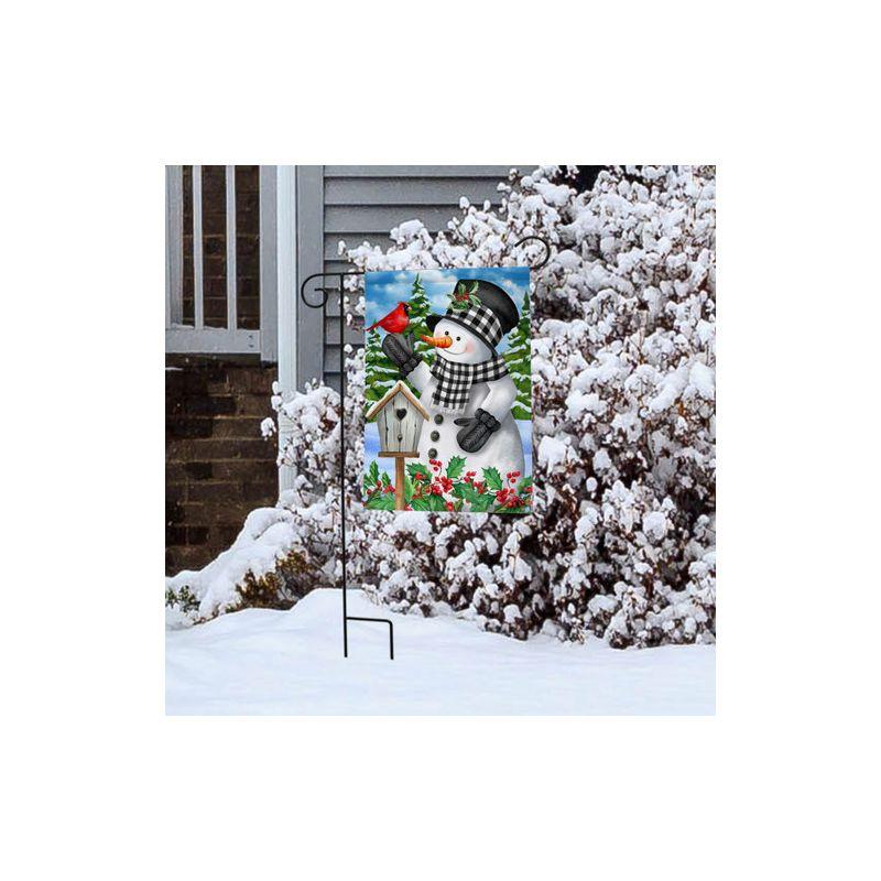 Briarwood Lane Winter Garden Flag 12x18 For Outdoor Checkered Snowman For Winter Garden Flag Flags For Outside