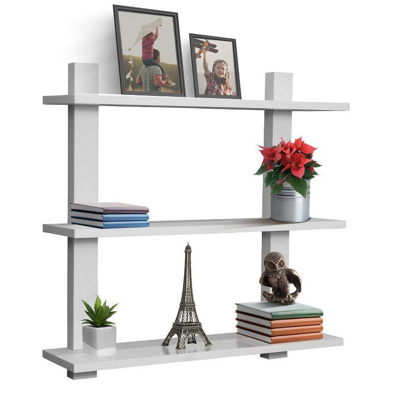 Sorbus 3 Tier Decorative Floating Wall Shelf - for Books, Trophies, Wall Decor, Kitchen, Living Room & Bathroom Decor