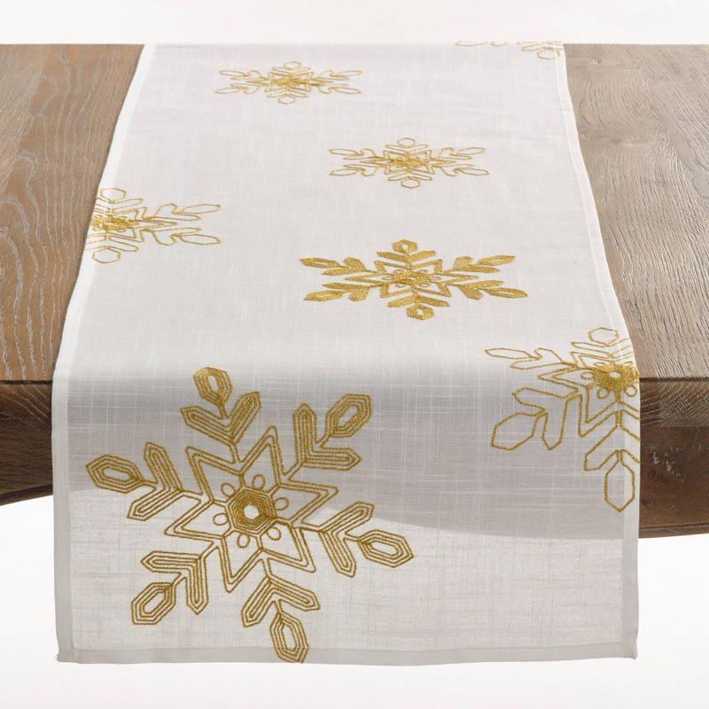 16" X 108" Snowflake Runner Gold - SARO Lifestyle