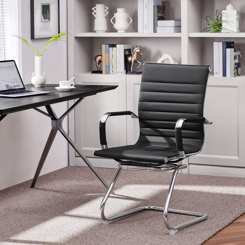 Yaheetech Modern Faux Leather Office Reception Chair, Set of 2