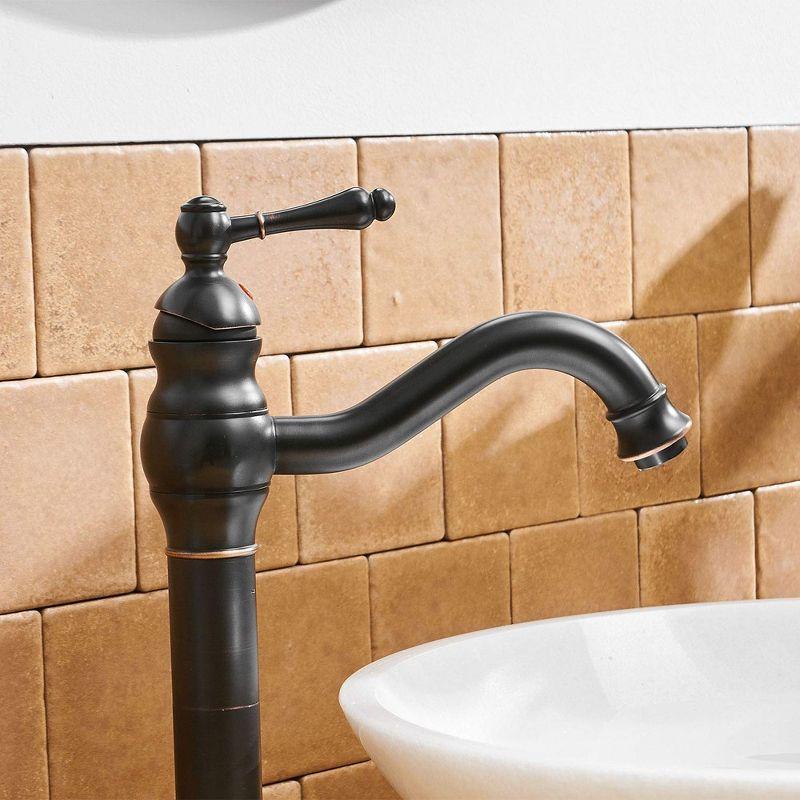 BWE Waterfall Single Hole Single-Handle Vessel Bathroom Faucet With Drain Kit in Oil Rubbed Bronze