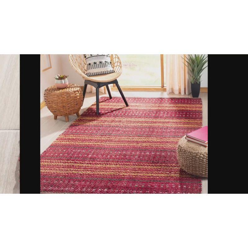 Hand-Knotted Red and Gold Easy Care Area Rug - 47"x5"