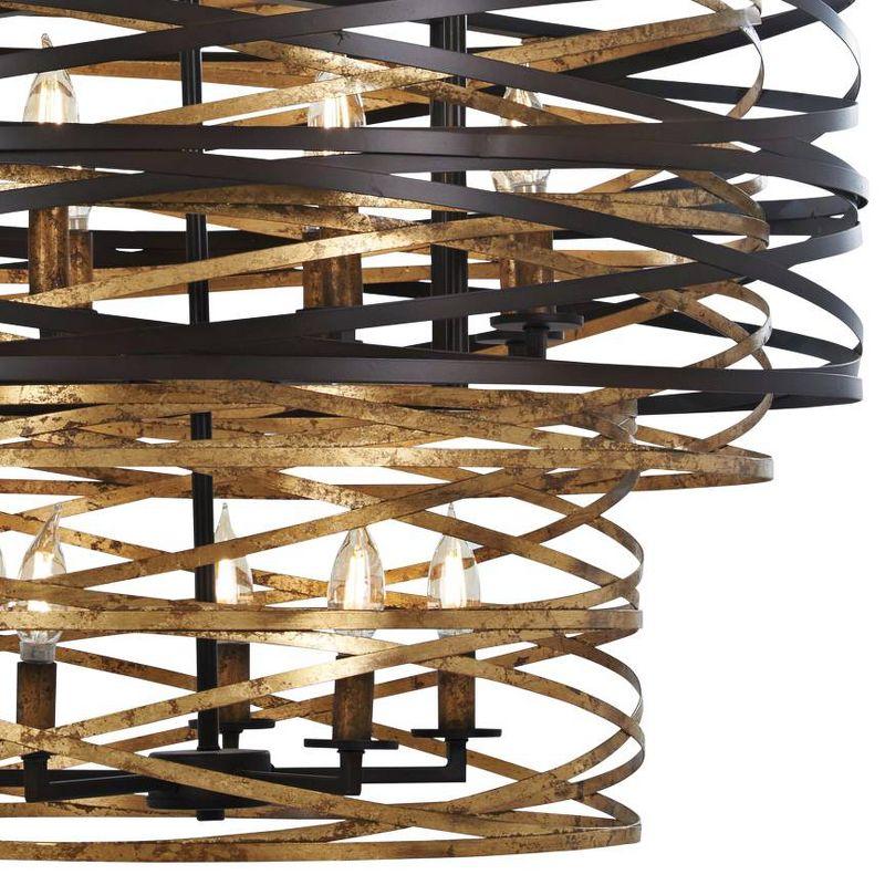 Minka Lavery Dark Bronze Mosaic Gold Chandelier 30" Wide Modern 18-Light Fixture for Dining Room House Foyer Kitchen Entryway Home