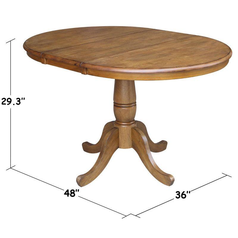 36" Round Dining Table with 12" Leaf - International Concepts