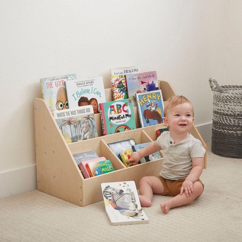 ECR4Kids ECR4Kids 5-Compartment Easy to Reach Book Display, Classroom Storage, Natural