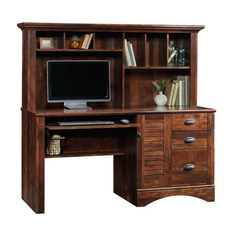 Curado Cherry Wood Computer Desk with Hutch and Storage