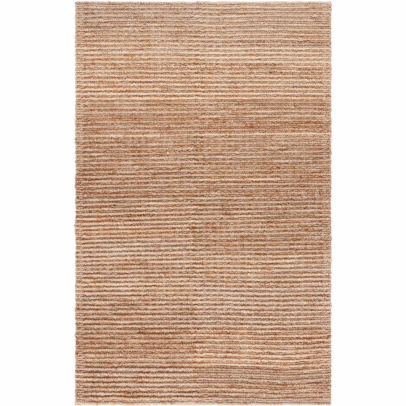 Hand-Knotted Ivory Natural Fiber Rectangular Rug