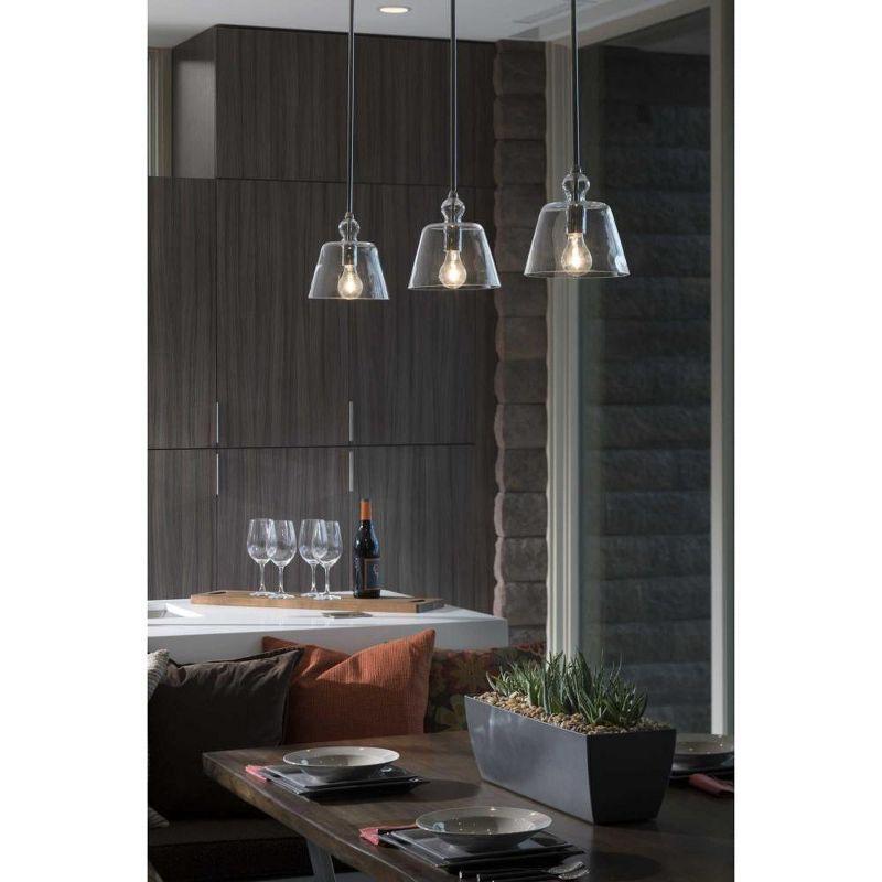 Elegant Mini-Pendant Light with Polished Nickel and Clear Glass Shade