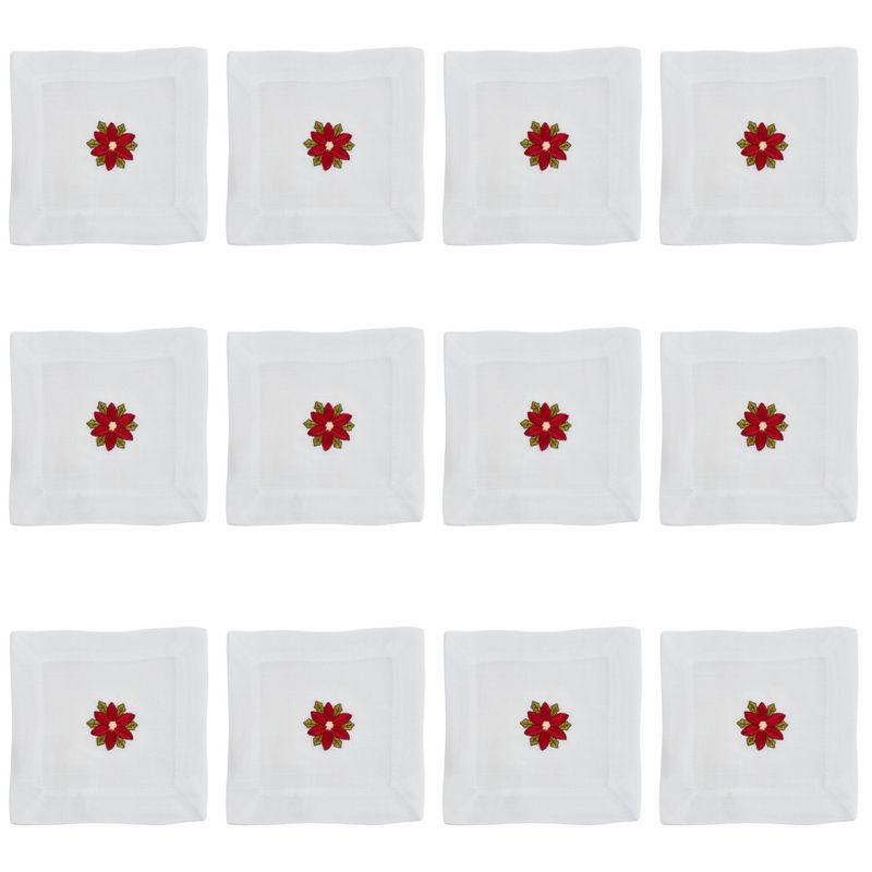 Polyester Floral Square Napkin (Set of 12)