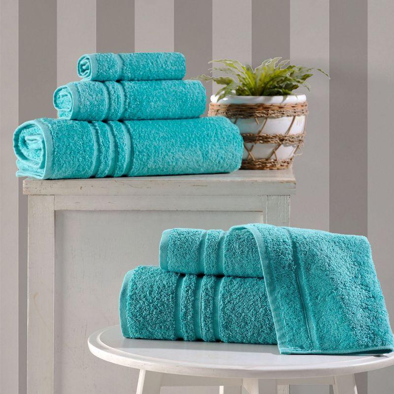 Hawmam Linen Coral 6 Piece Bath Towels Set for Bathroom Original Turkish Cotton Soft, Absorbent 2 Bath Towels, 2 Hand Towels, 2 Washcloths