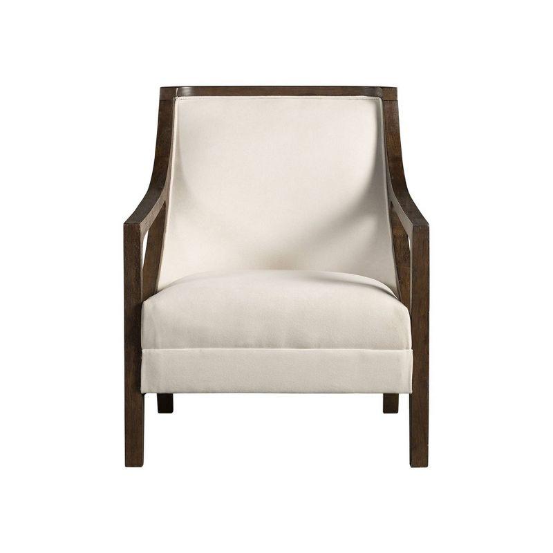Dayna Transitional Beige Accent Chair with Trendy Cut-Outs