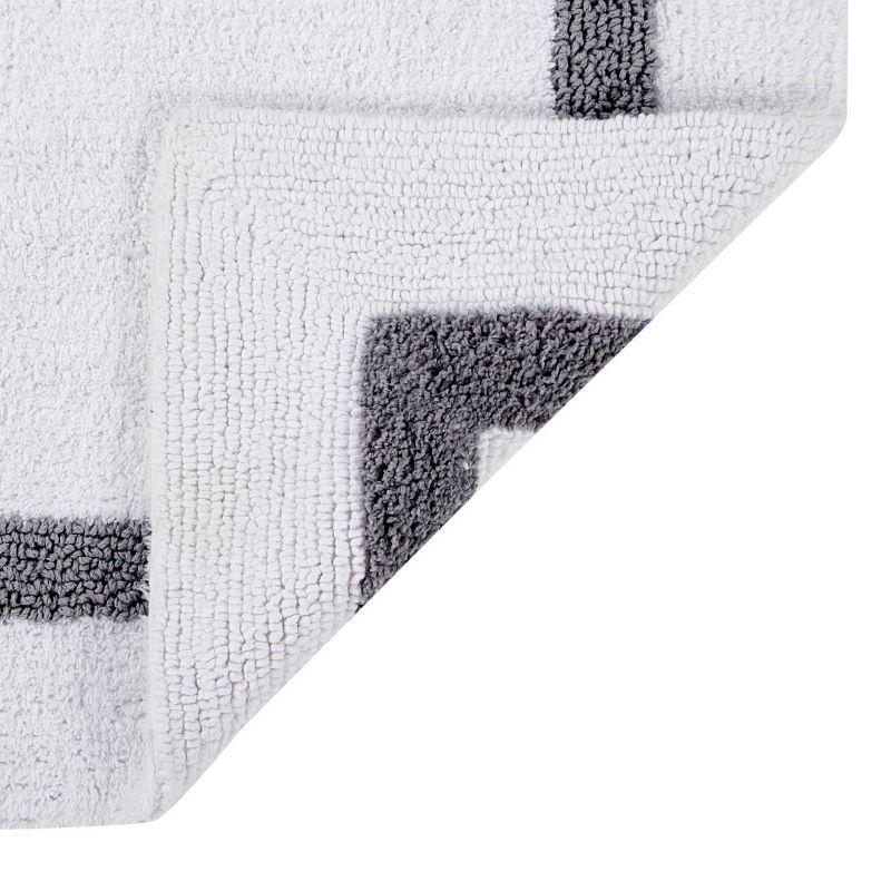 24"x40" Hotel Collection Bath Rug White/Gray - Better Trends: Cotton, Tufted, Machine Washable