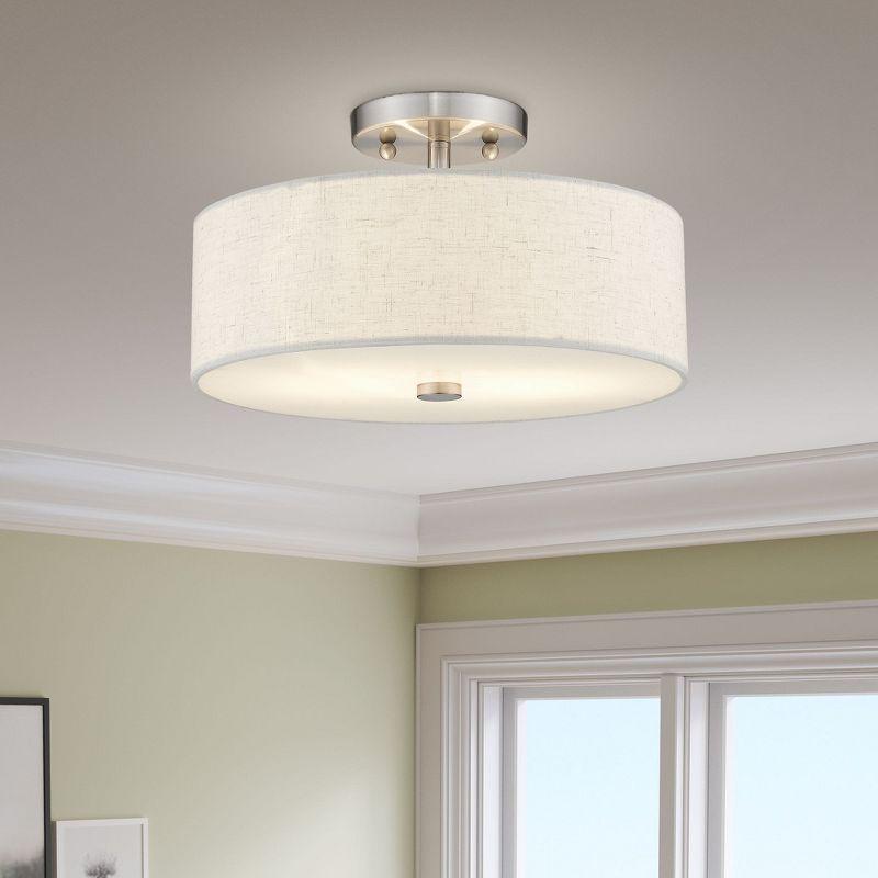 Livex Lighting Meridian 2 - Light Semi-Flush Mount in  Brushed Nickel