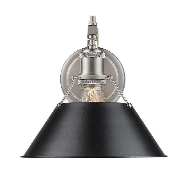 Golden Lighting Orwell 1-Light Wall Sconce in Pewter with Black