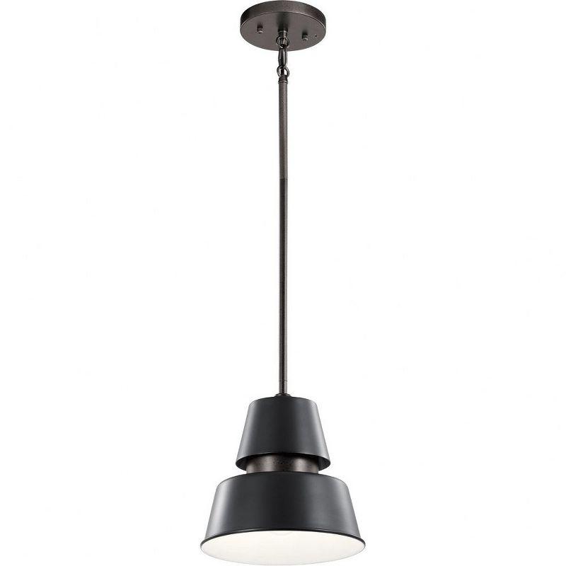 Lozano Black Aluminum Bowl Pendant with White Interior - Indoor/Outdoor