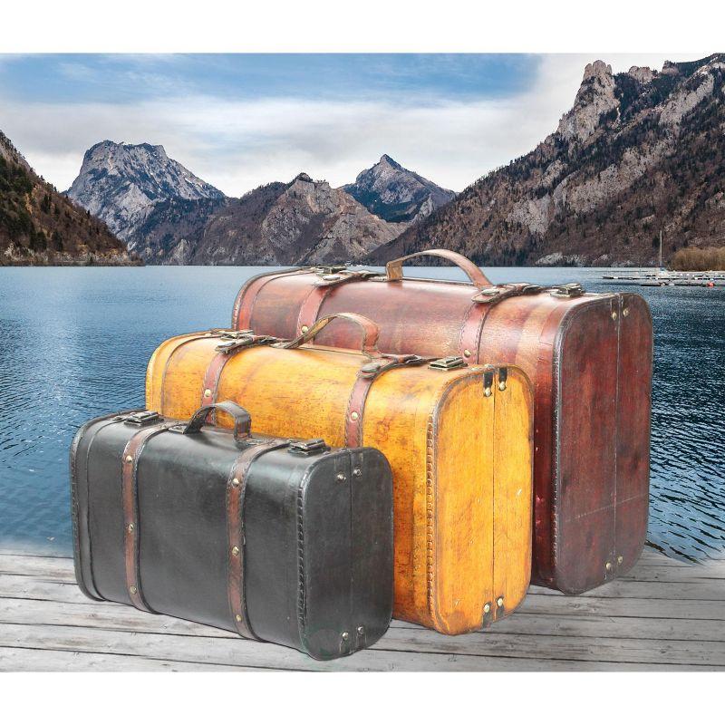 Vintiquewise Colored Vintage Style Luggage Suitcase/Trunk