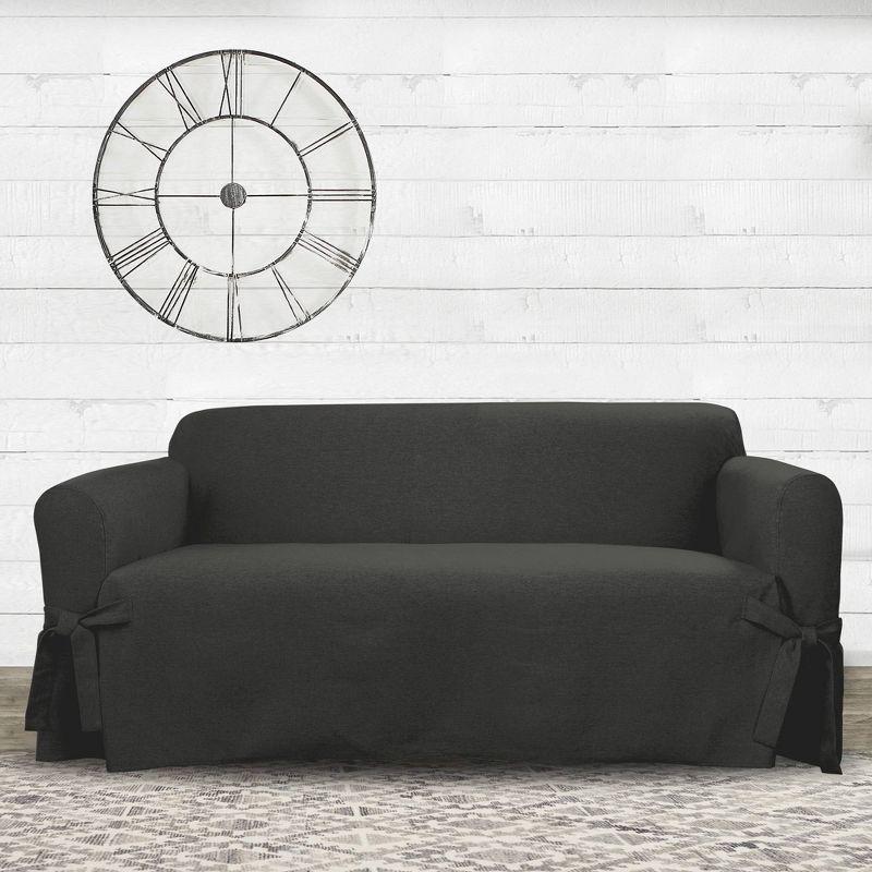 Sure Fit Polyester Box Cushion Loveseat Slipcover