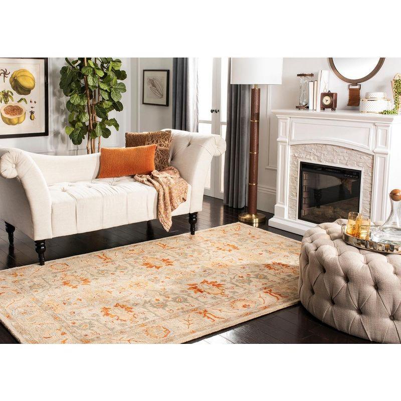 Heirloom Elegance Hand-Tufted Wool Area Rug in Beige, 9' x 12'