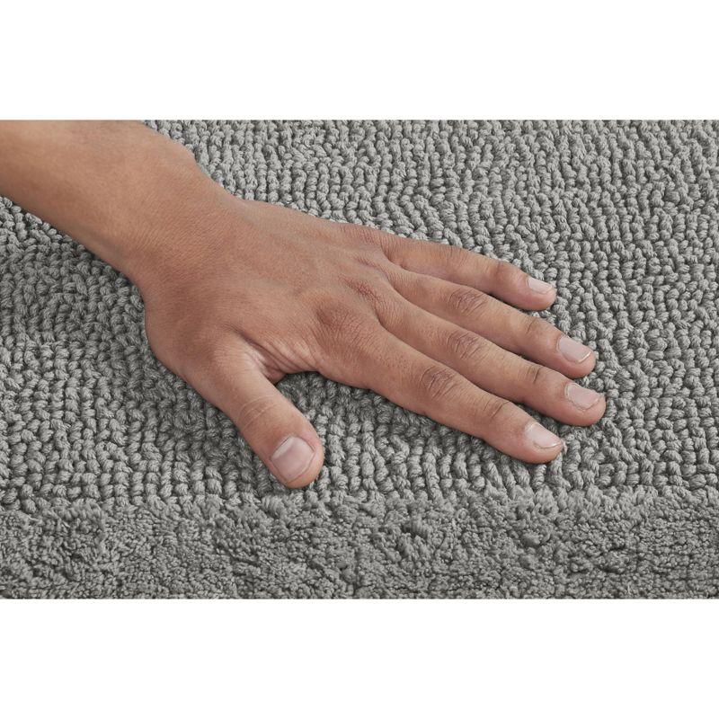 Better Trends Edge 100% Cotton Tufted Reversible Bath Rug 20" x 20" Contour - Gray