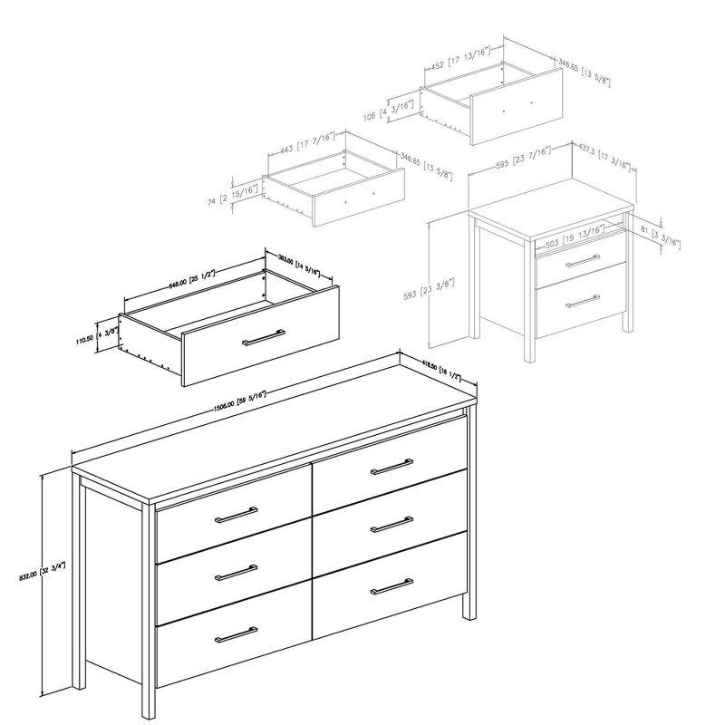 Gravity Double Dresser & Nightstand Set