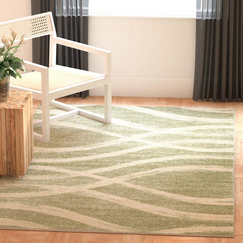 Adirondack ADR125 Non-Shedding Power Loomed Indoor Area Rug - Sage/Cream - 6'x9' - Safavieh