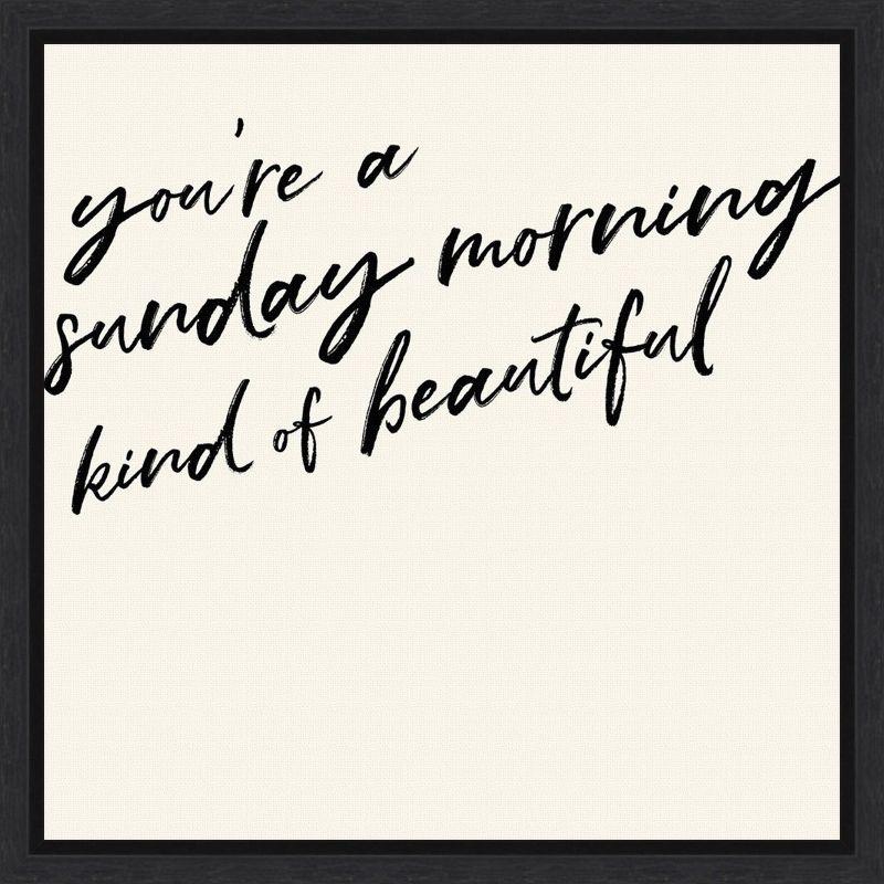 Beauty I Black and White Canvas Typography Wall Art