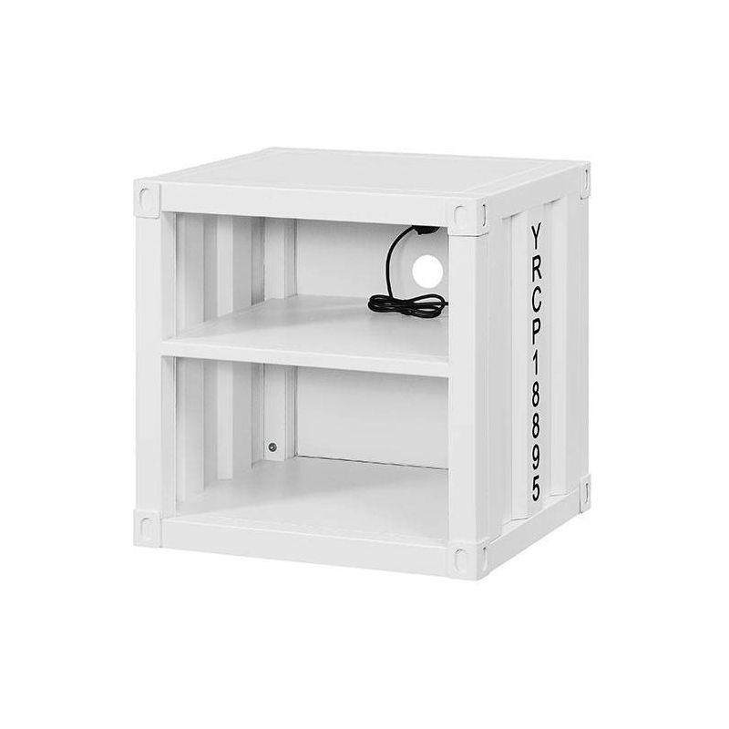 20" Cargo Nightstands White - Acme Furniture: Metal, Open Shelf, Kids' Room, No Assembly Required