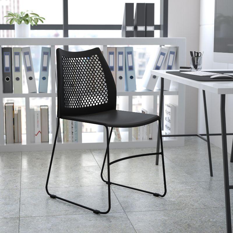 Flash Furniture Antonia 661 lb. Capacity Stack Chair with Air-Vent Back and Powder Coated Sled Base