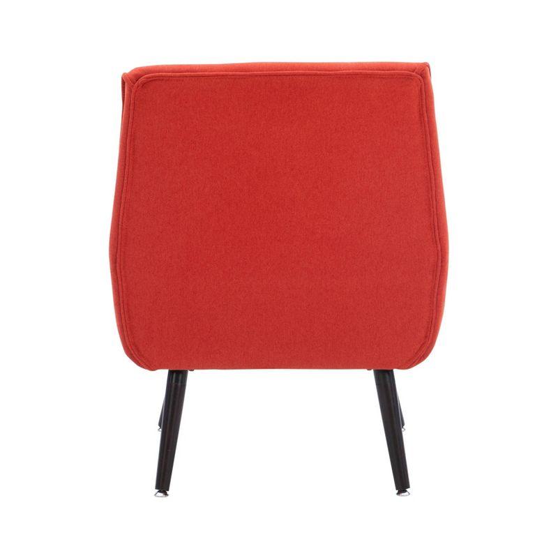 Trelis Mid-Century Modern Retro Style Accent Chair Red - Linon: Upholstered, Rubberwood Legs, Foam Cushion