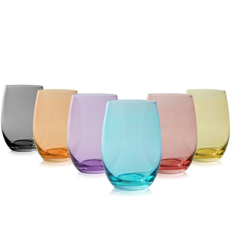 Colorful Stemless Wine Glasses