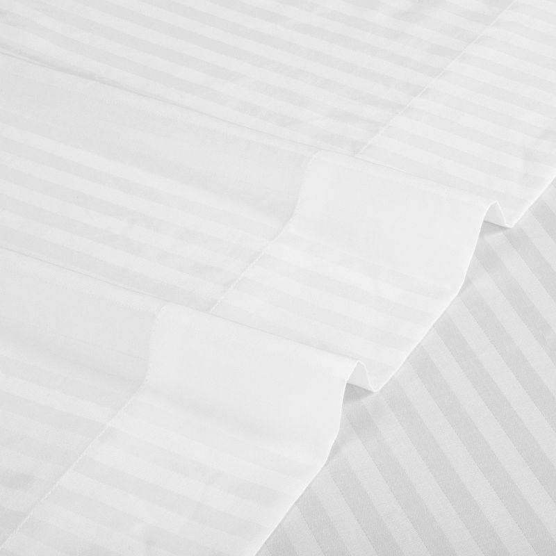California Design Den - Soft 100% Cotton Sheets Stripe - Bright White, King