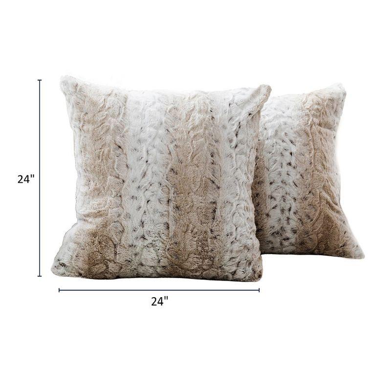 Animal Print Faux Fur Throw Pillow (Set of 2)