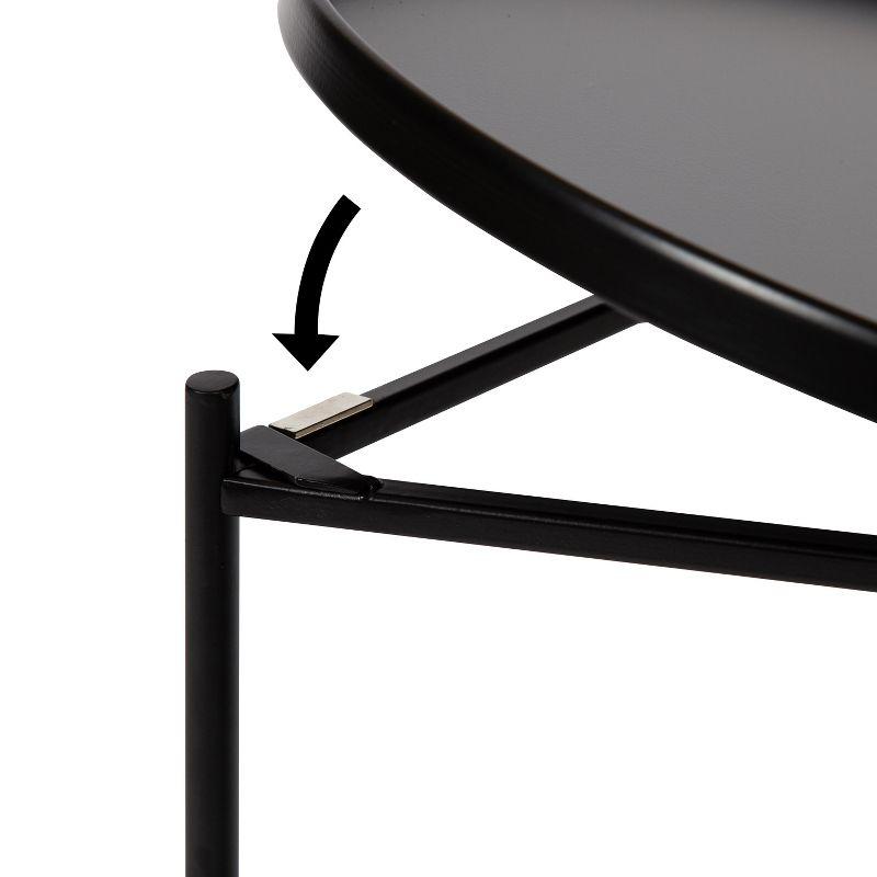 Ulani 2-Piece Nested Black Metal Round Side Tables