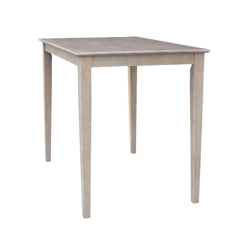 Washed Gray Taupe Solid Wood Counter Height Dining Table