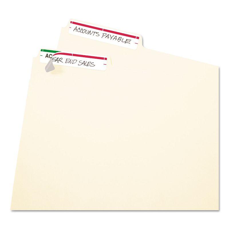 Avery Print or Write File Folder Labels 11/16 x 3 7/16 White/Dark Red Bar 252/Pack 05201