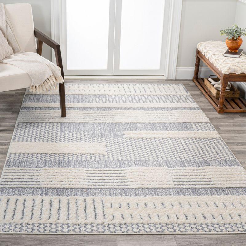 Kerstin Geometric High-Low Area Rug - JONATHAN Y