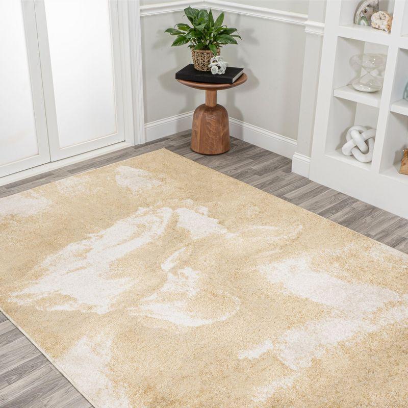 Petalo Abstract Two-Tone Modern Area Rug - JONATHAN Y