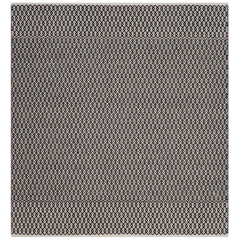 Montauk MTK339 Hand Woven Indoor Area Rug - Ivory/Black - 6'x6' - Safavieh