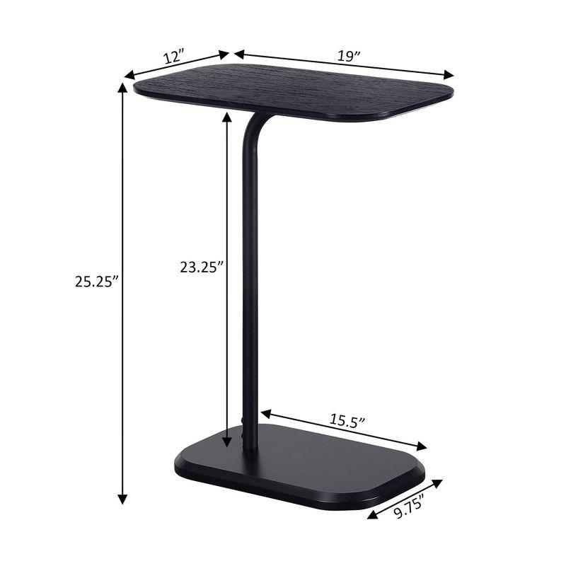 Oslo Black Wood and Metal C-Shaped End Table