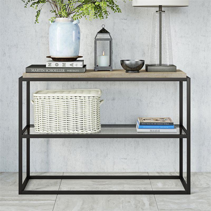 Wooden Console Table in Black - Henn&Hart