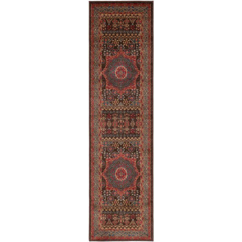 Mahal MAH620 Power Loomed Runner Rug - Navy/Red - 2'2"x22' - Safavieh.
