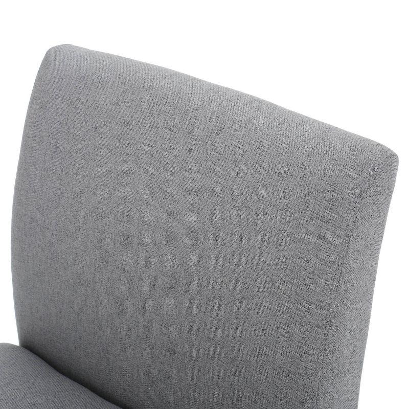Kassi Accent Chair Gray: Contemporary Armless, Upholstered, Rubberwood Legs - Christopher Knight Home