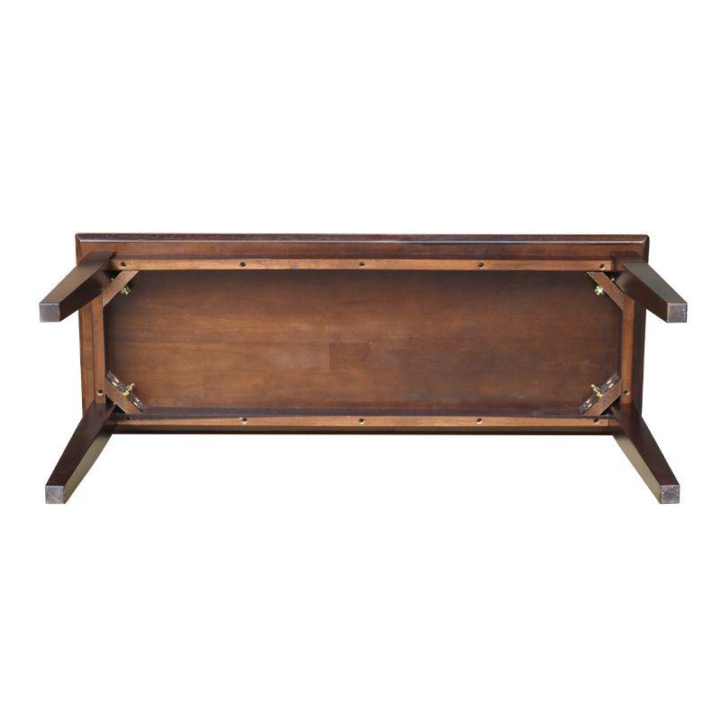 Brookshire Bench - Rich Mocha - International Concepts: Hardwood Frame, 400lb Capacity, Spot Clean