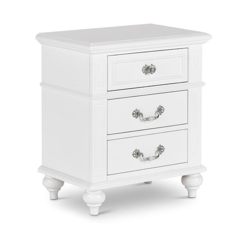 Annie Nightstand - White - Picket House Furnishings: Rubberwood Frame, 2 Drawers, Anti-Tip Hardware Included