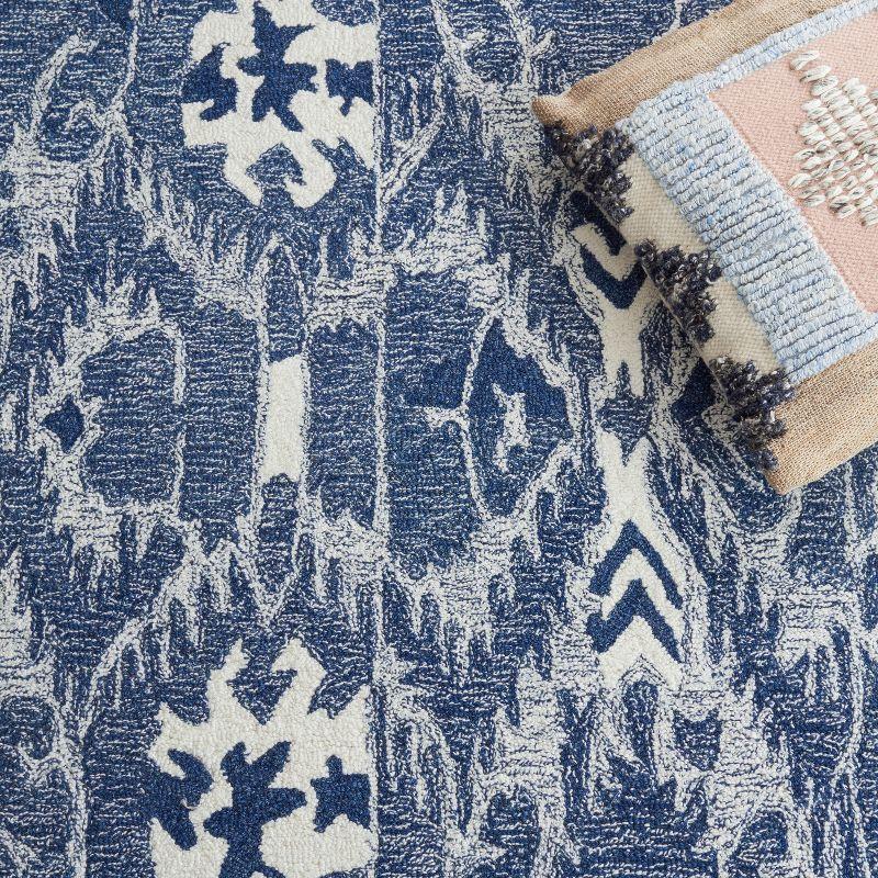 Ikat IKT654 Hand Tufted Area Rug - Blue/Ivory - 3'x5' - Safavieh.