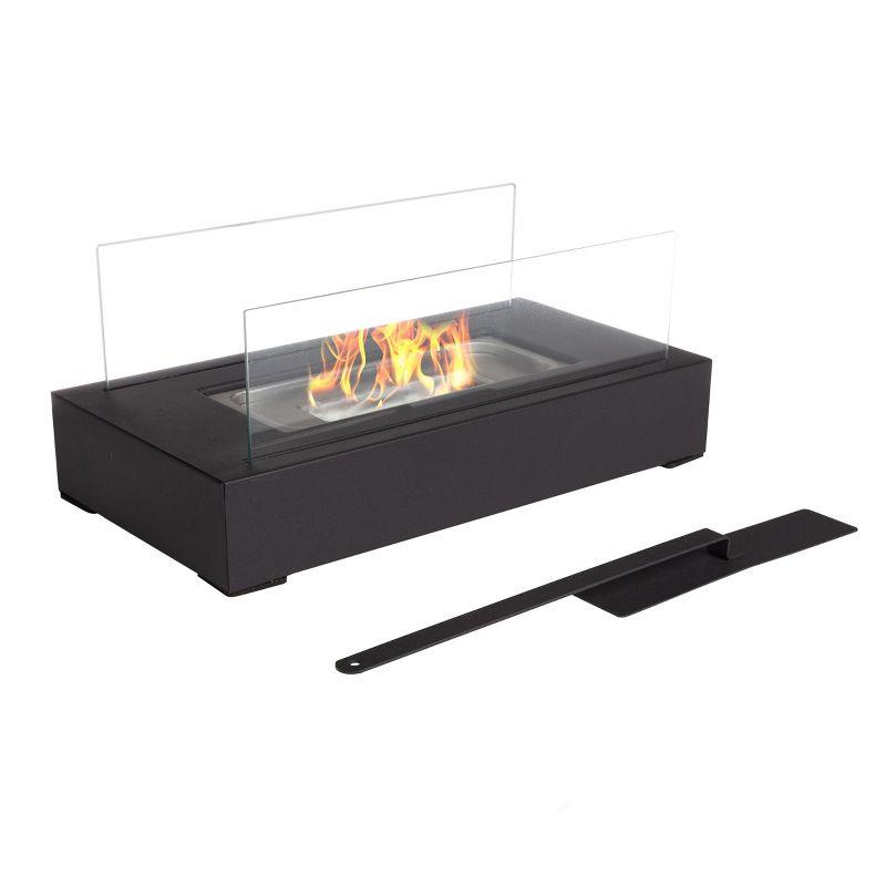 Hastings Home Ventless Tabletop Fire Pit - Rectangular Indoor or Outdoor Ventless Fireplace - Clean Burning Portable Heat