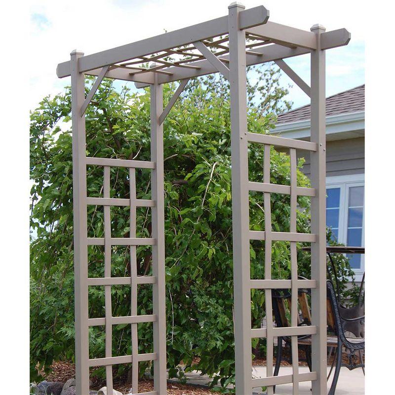 Elmwood White Vinyl Garden Arbor with Lattice Sides