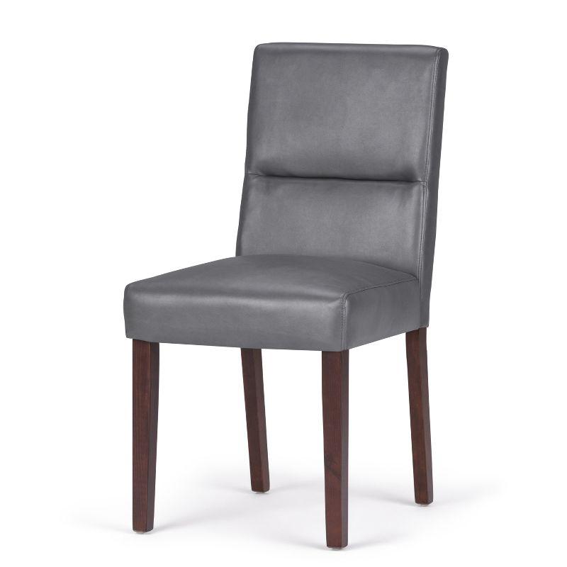 Set of 2 Seymour Parson Dining Chair Faux Leather Stone Gray - WyndenHall: High Back, Wood Legs, Comfort Foam