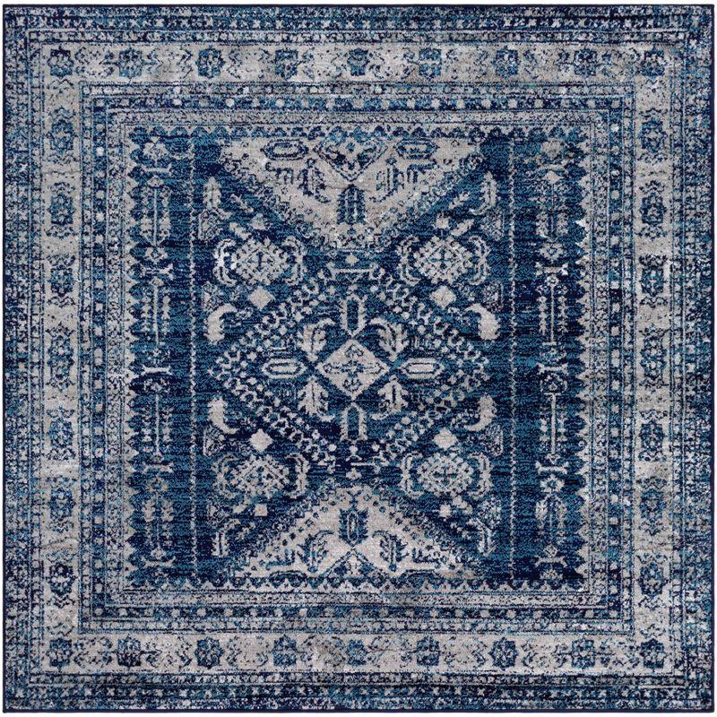 Livabliss 6'7"x6'7" Square Melissa Traditional Rugs Navy