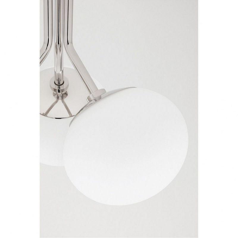 Mitzi Estee 3 - Light Semi-Flush Mount in  Polished Nickel White Shade